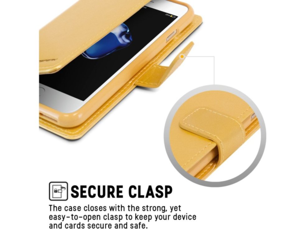 Pouzdro / kryt pro iPhone 7 Plus / 8 Plus - Mercury, Bluemoon Diary Gold