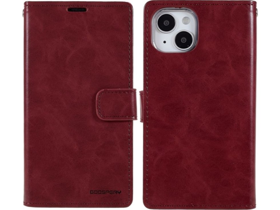 Ochranné pouzdro pro iPhone 14 - Mercury, Bluemoon Diary Wine