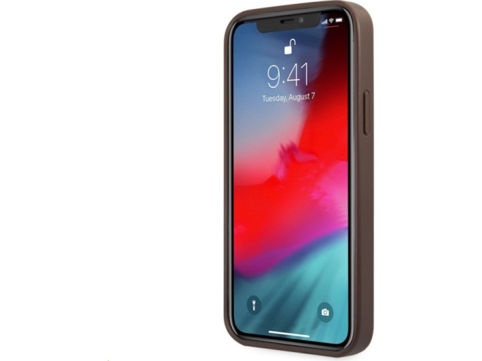Ochranný kryt pro iPhone 12 / 12 Pro - Guess, 4G Logo Back Brown GUHCP12M4GMGBR