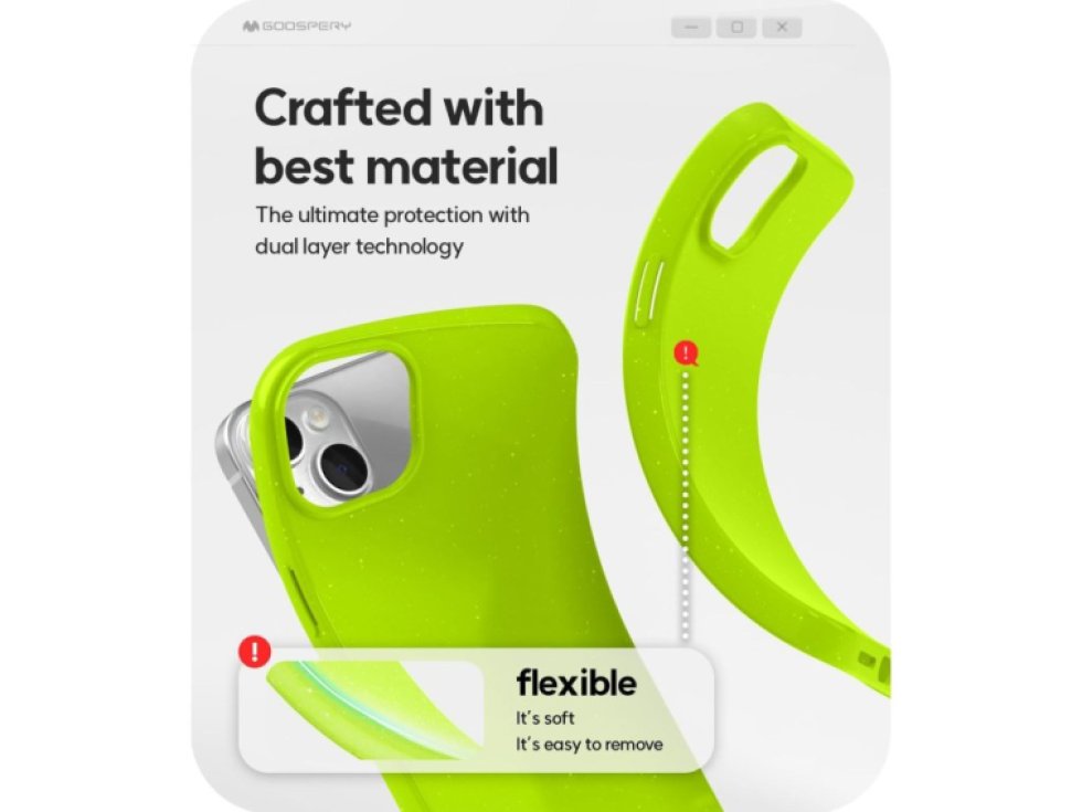 Ochranný kryt na iPhone 15 PLUS - Mercury, Jelly Lime