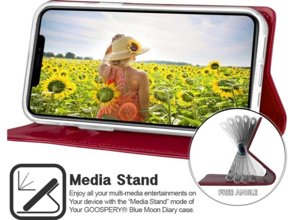 Knížkové pouzdro na iPhone 12 Pro MAX - Mercury, Bluemoon Diary Wine