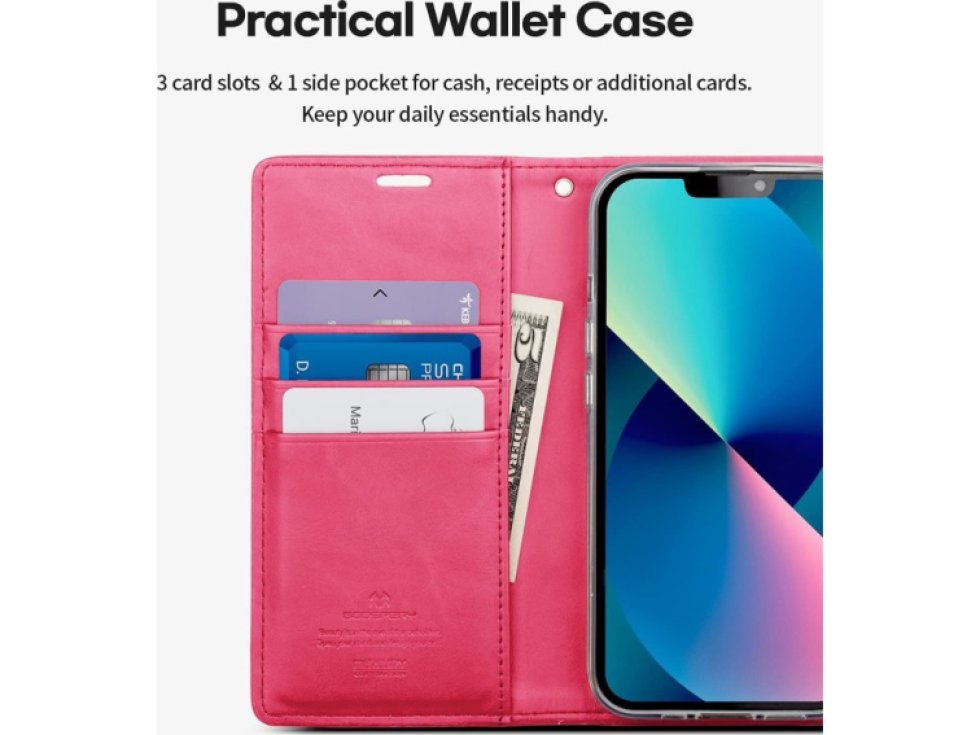 Ochranné pouzdro pro iPhone 13 - Mercury, Bluemoon Diary HotPink