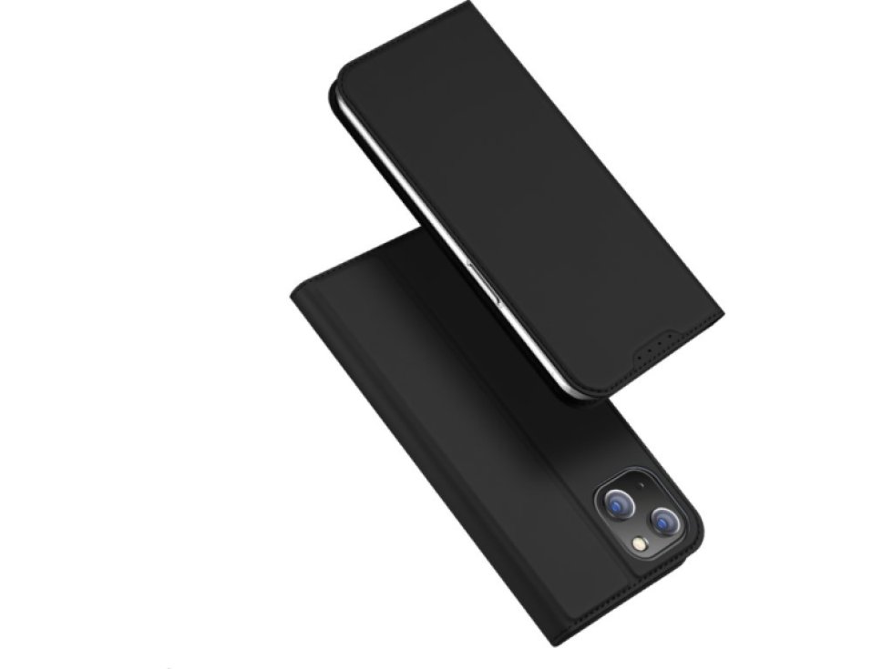 Knížkové pouzdro na iPhone 15 PLUS - DuxDucis, SkinPro Black