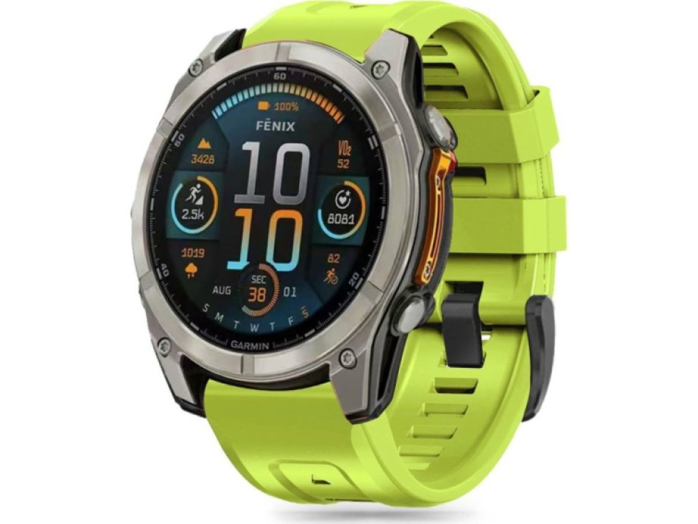 Řemínek pro Garmin Fenix 5X / 5X PLUS / 6X / 6X PRO / 7X / 8 (51mm) - Tech-Protect, Silicone Lime