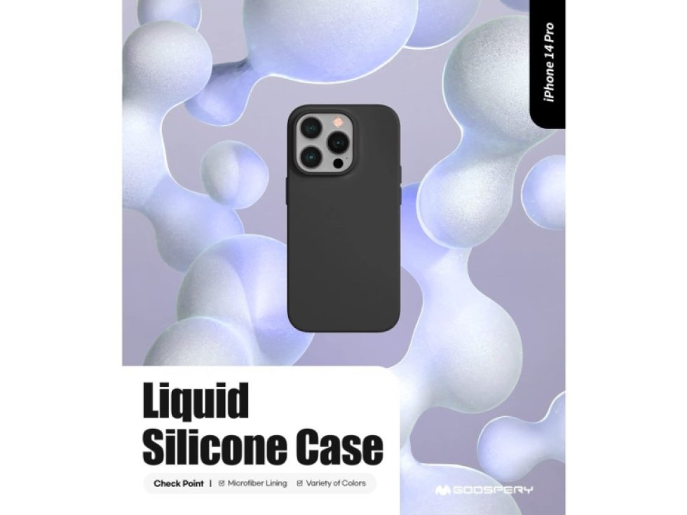 Ochranný kryt pro iPhone 14 Pro - Mercury, Silicone Black