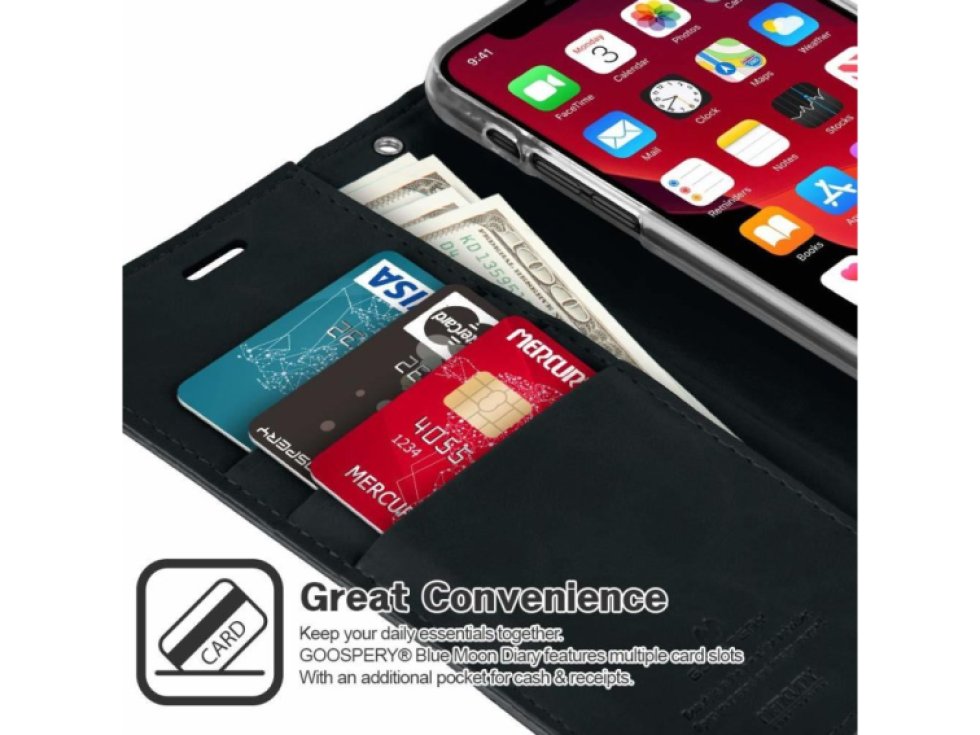 Pouzdro na iPhone 11 Pro MAX - Mercury, Bluemoon Diary NAVY