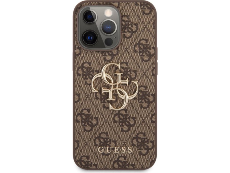 Ochranný kryt pro iPhone 13 Pro - Guess, 4G Logo Back Brown GUHCP13L4GMGBR