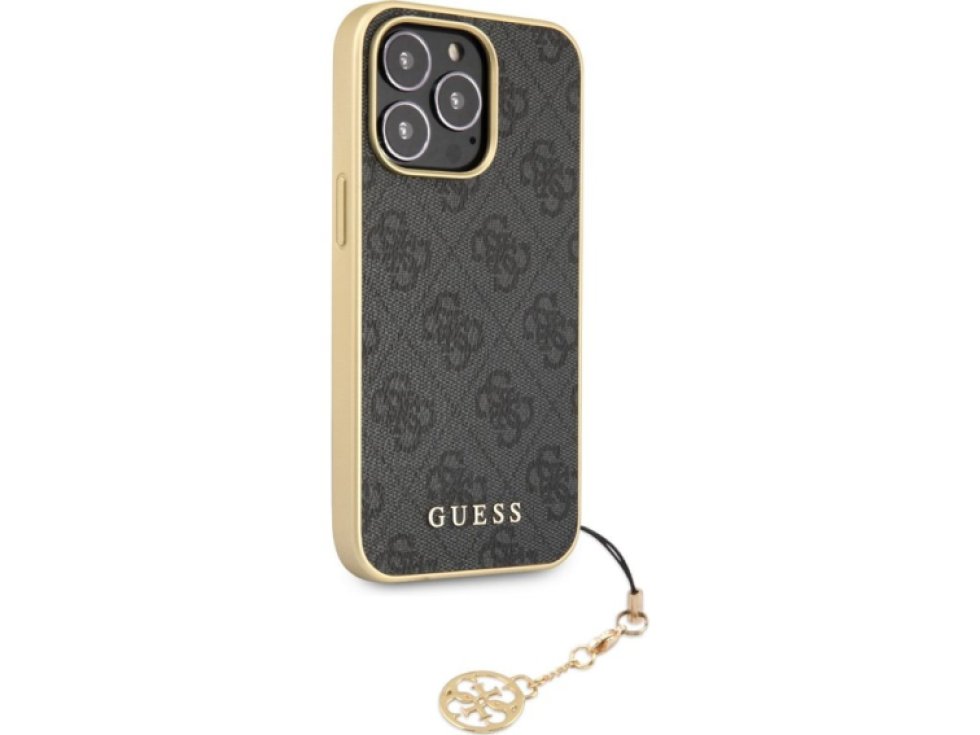 Ochranný kryt pro iPhone 13 Pro MAX - Guess, 4G Charms Gray GUHCP13XGF4GGR
