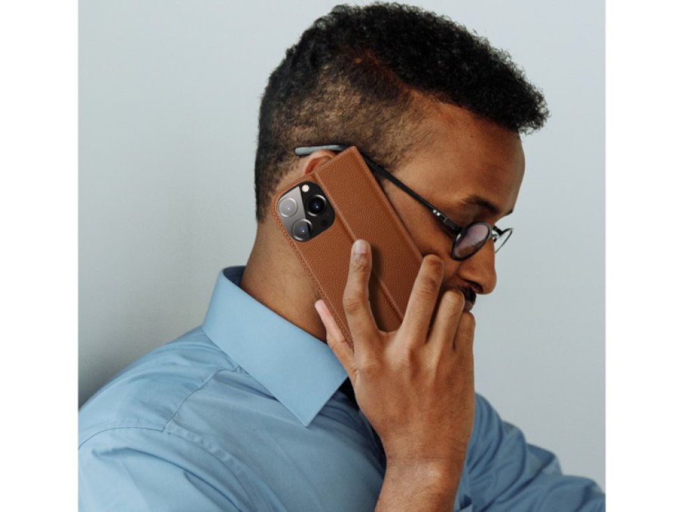 Knížkové pouzdro pro iPhone 14 Pro MAX - DuxDucis, SkinX2 Brown