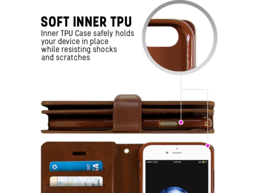 Pouzdro / kryt pro iPhone 7 / 8 / SE (2020/2022) - Mercury, Mansoor Diary Brown