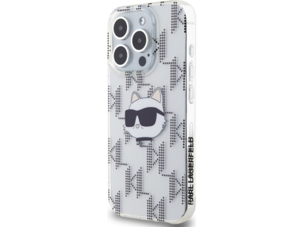 Ochranný kryt na iPhone 15 Pro MAX - Karl Lagerfeld, IML Electroplated Choupette Head Transparent KLHCP15XHKLPCHT