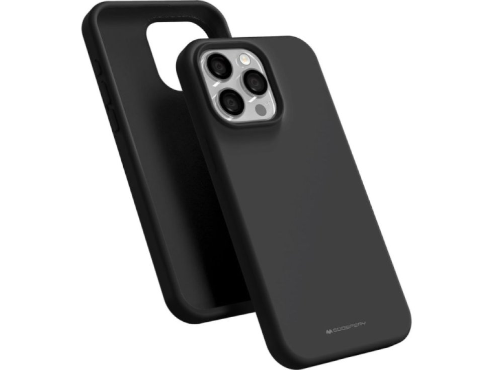 Ochranný kryt na iPhone 15 Pro MAX - Mercury, Silicone Black