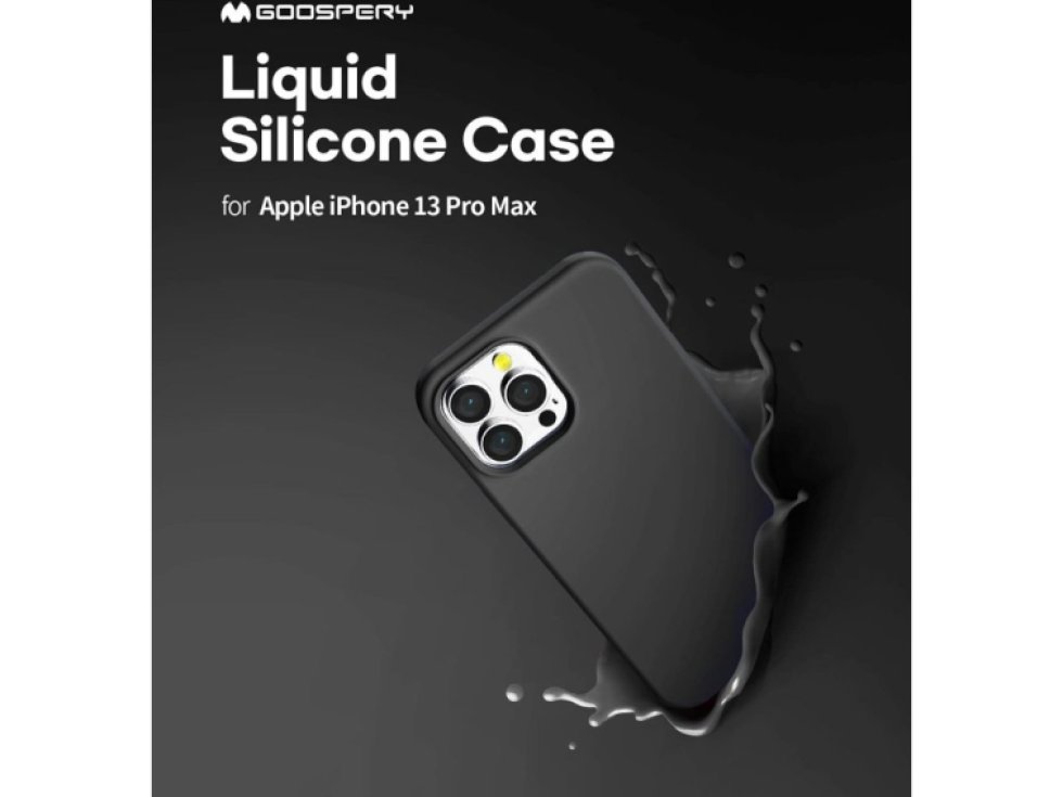 Ochranný kryt pro iPhone 13 Pro MAX - Mercury, Silicone Black