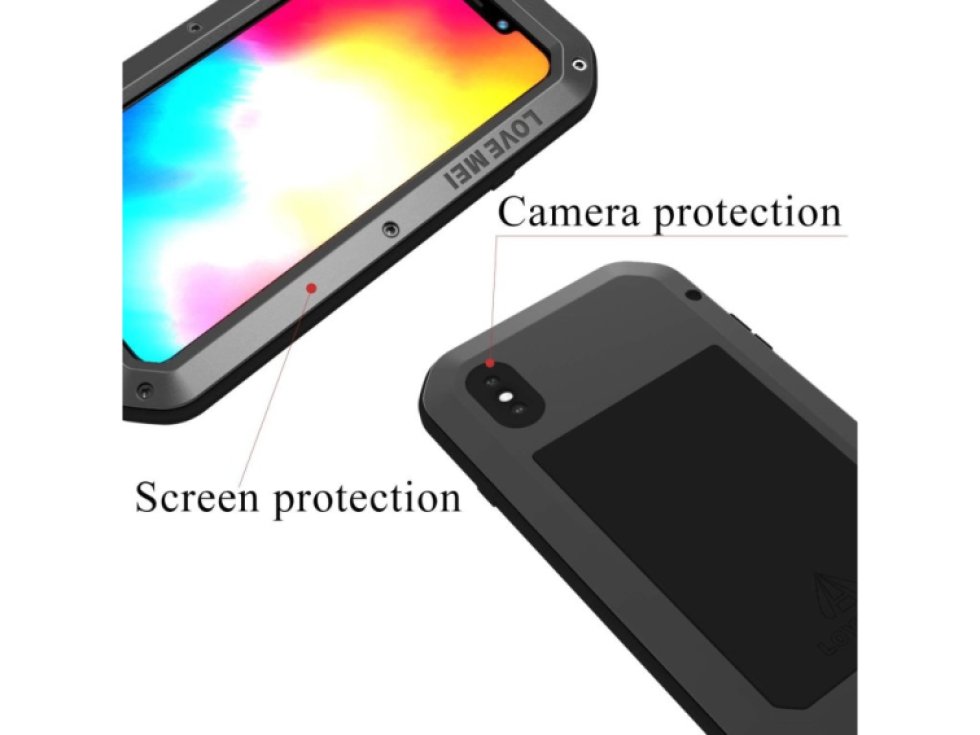 Ochranný kryt pro iPhone XS - LOVE MEI, POWERFUL BLACK