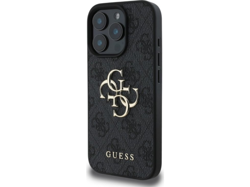 Ochranný kryt na iPhone 16 Pro - Guess, 4G Metal Logo Gray GUHCP16L4GMGGR