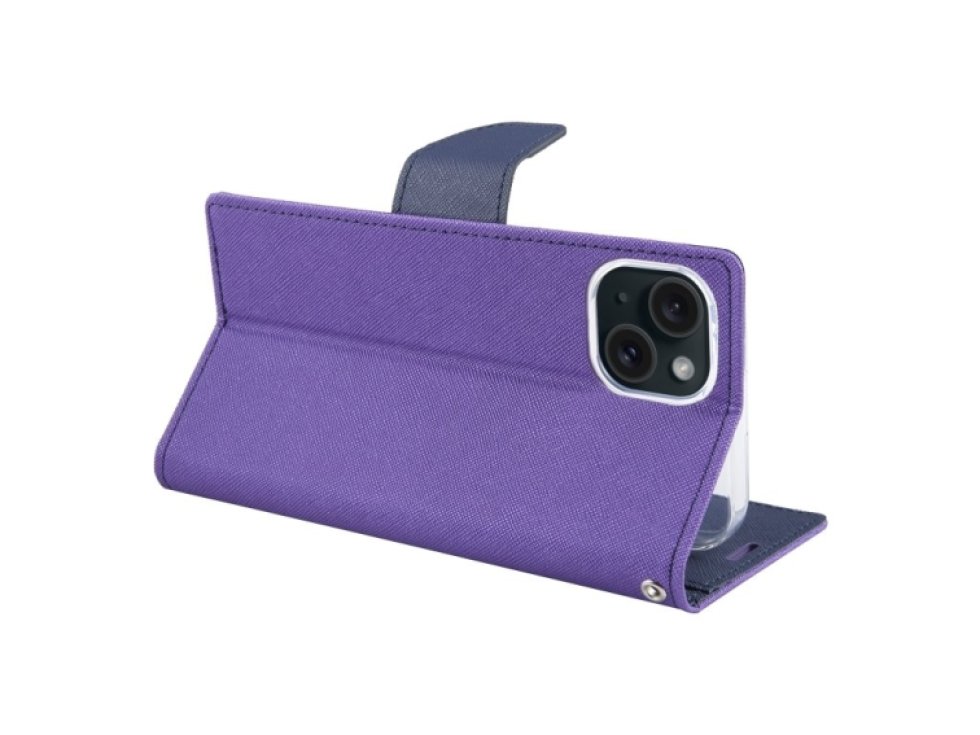 Pouzdro na iPhone 15 - Mercury, Fancy Diary Purple/Navy