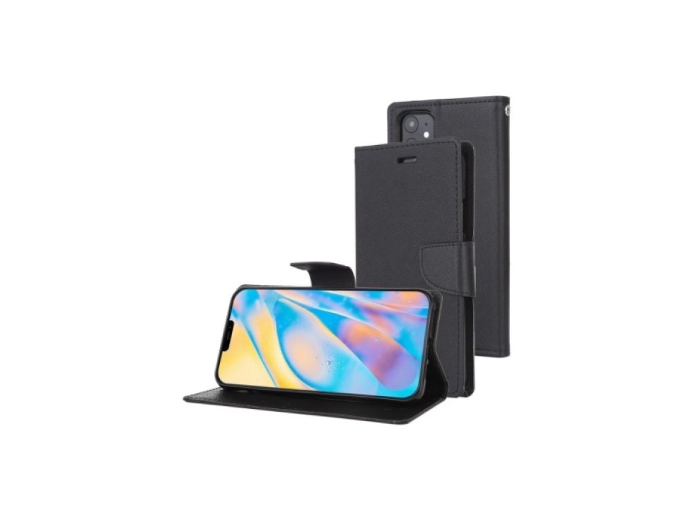 Pouzdro na iPhone 12 mini - Mercury, Fancy Diary Black/Black