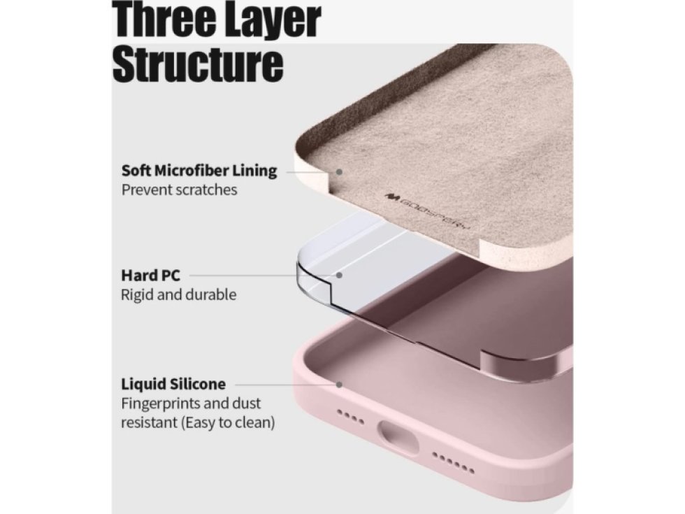 Ochranný kryt pro iPhone 14 PLUS - Mercury, Silicone Pink Sand