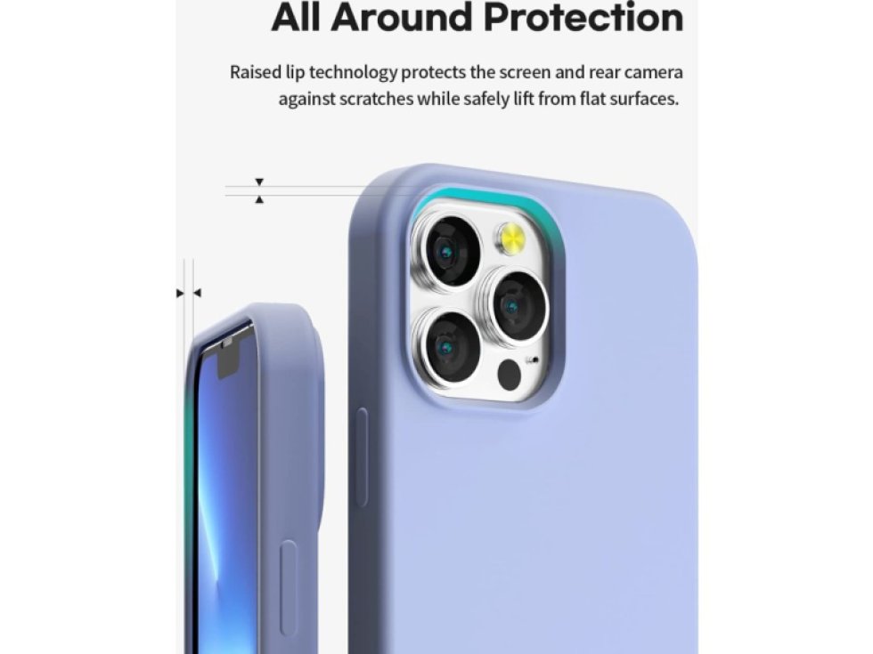 Ochranný kryt pro iPhone 13 Pro MAX - Mercury, Silicone Lavender Gray