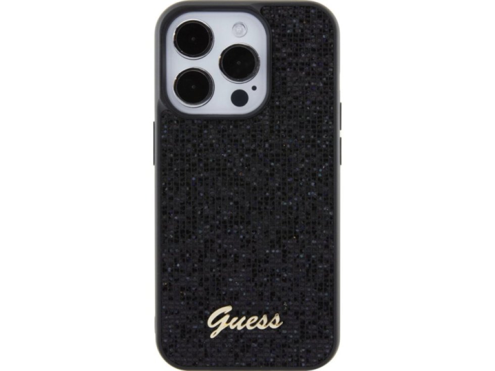 Ochranný kryt na iPhone 15 Pro - Guess, Square Mirror Script Logo Black GUHCP15LPMSDGSK