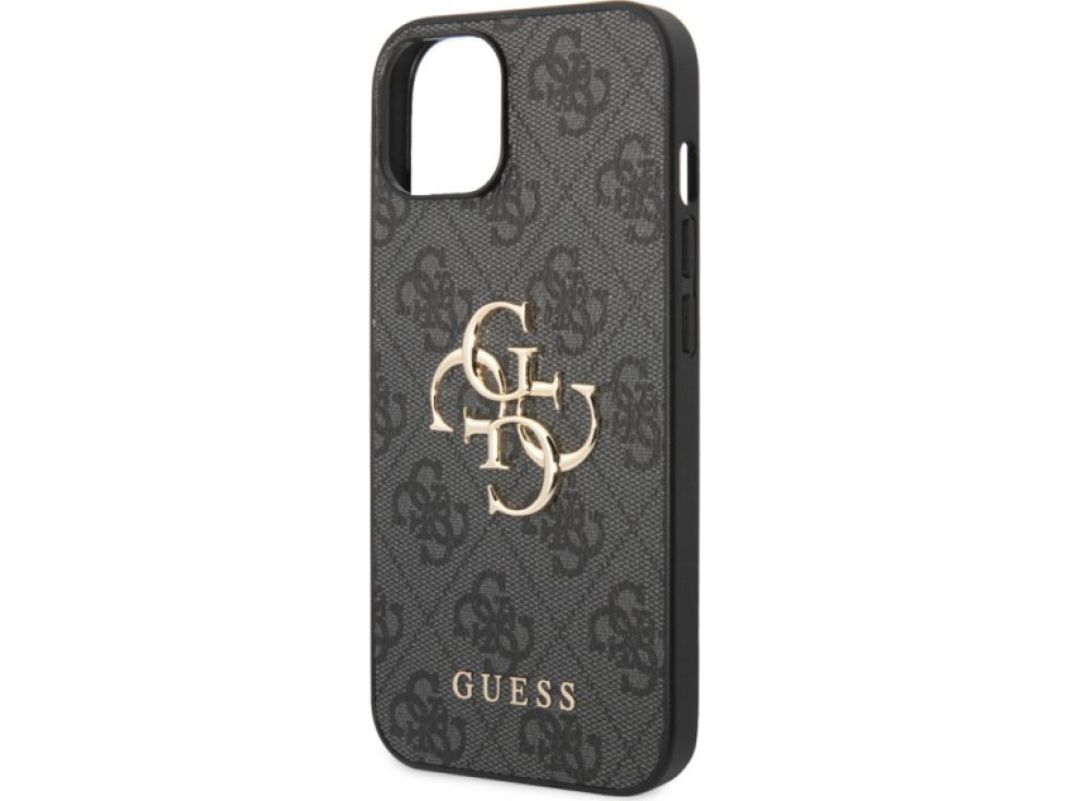 Ochranný kryt na iPhone 15 - Guess, 4G Metal Logo Gray GUHCP15S4GMGGR