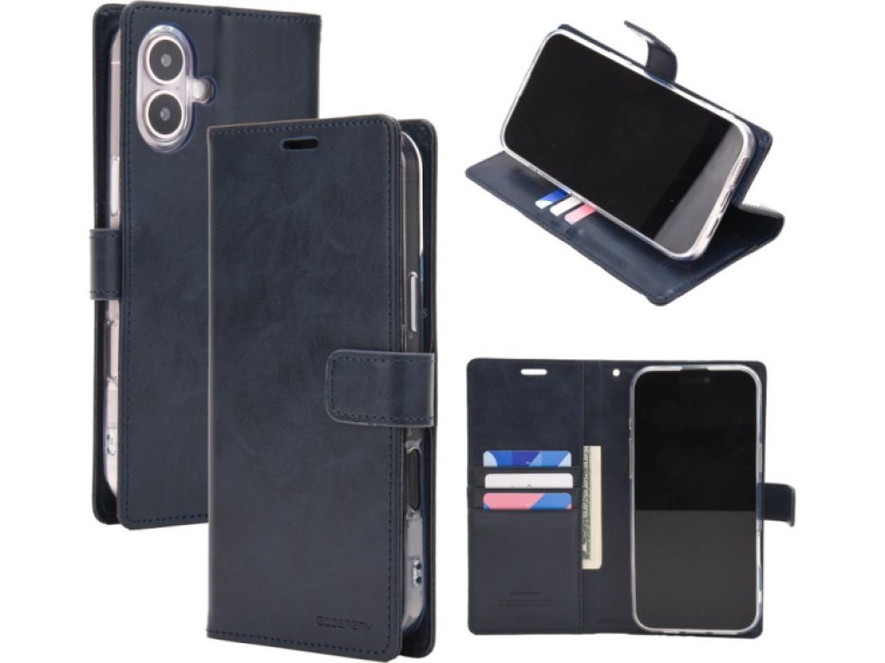 Ochranné pouzdro na iPhone 16 PLUS - Mercury, Bluemoon Diary Navy