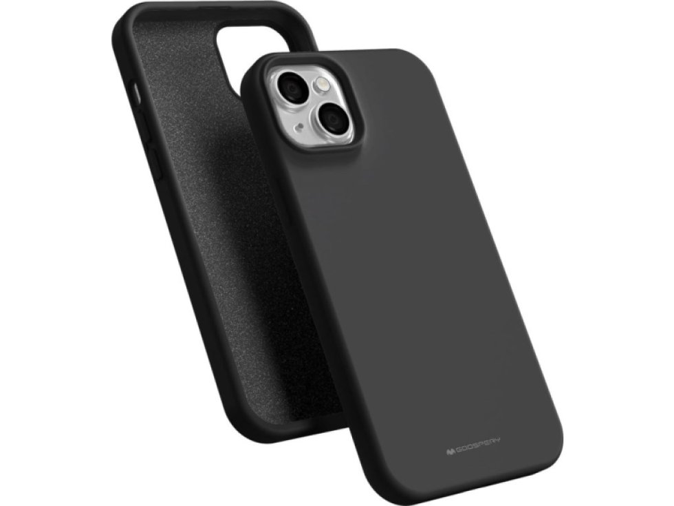 Ochranný kryt na iPhone 15 PLUS - Mercury, Silicone Black