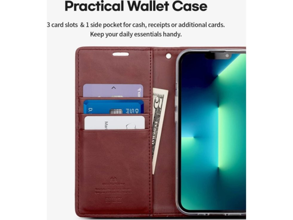 Ochranné pouzdro pro iPhone 13 Pro MAX - Mercury, Bluemoon Diary Wine