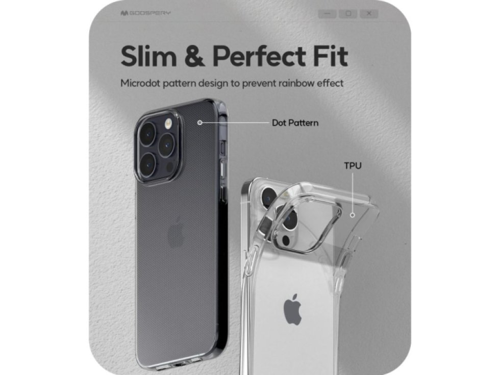 Ochranný kryt na iPhone 15 Pro MAX - Mercury, Jelly Transparent