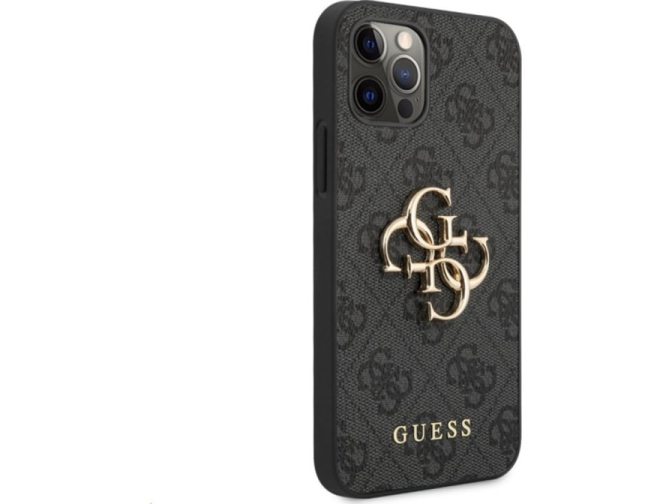 Ochranný kryt pro iPhone 12 / 12 Pro - Guess, 4G Logo Back Gray GUHCP12M4GMGGR