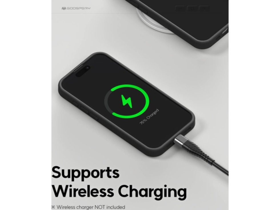 Ochranný kryt na iPhone 15 Pro - Mercury, Silicone Black