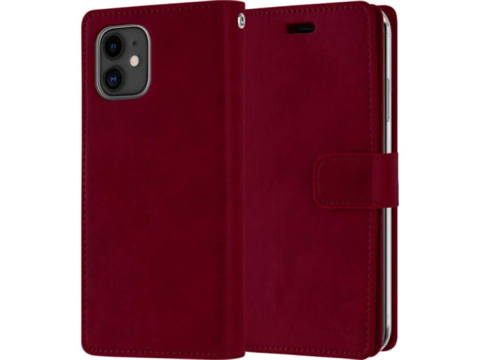 Knížkové pouzdro na iPhone 12 / 12 Pro - Mercury, Mansoor Diary Wine