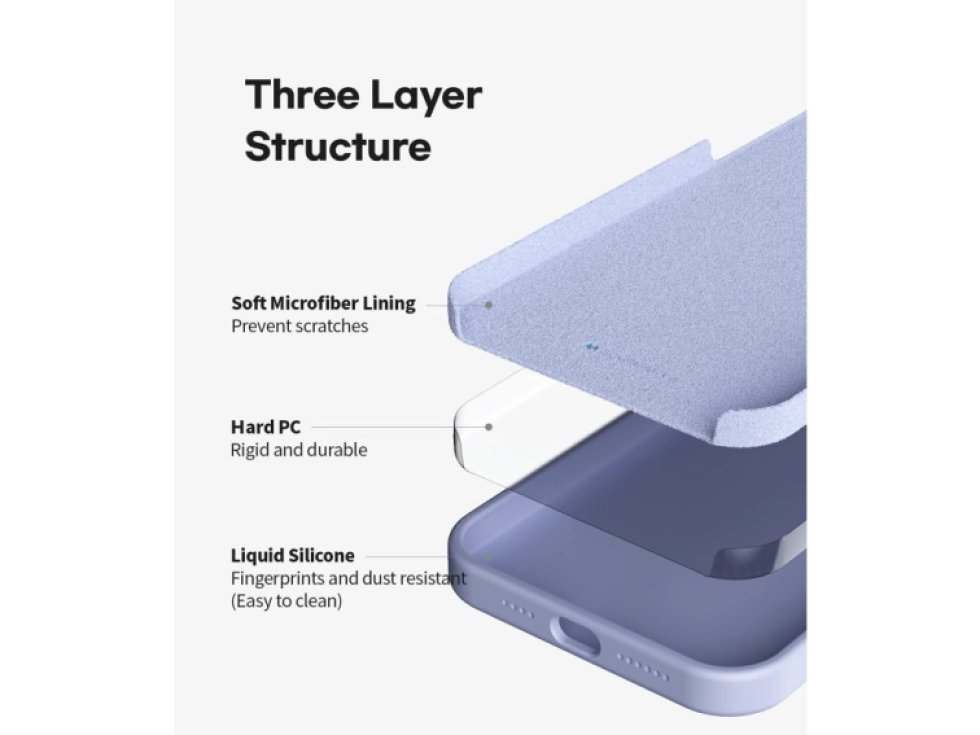 Ochranný kryt pro iPhone 13 - Mercury, Silicone Lavender Gray
