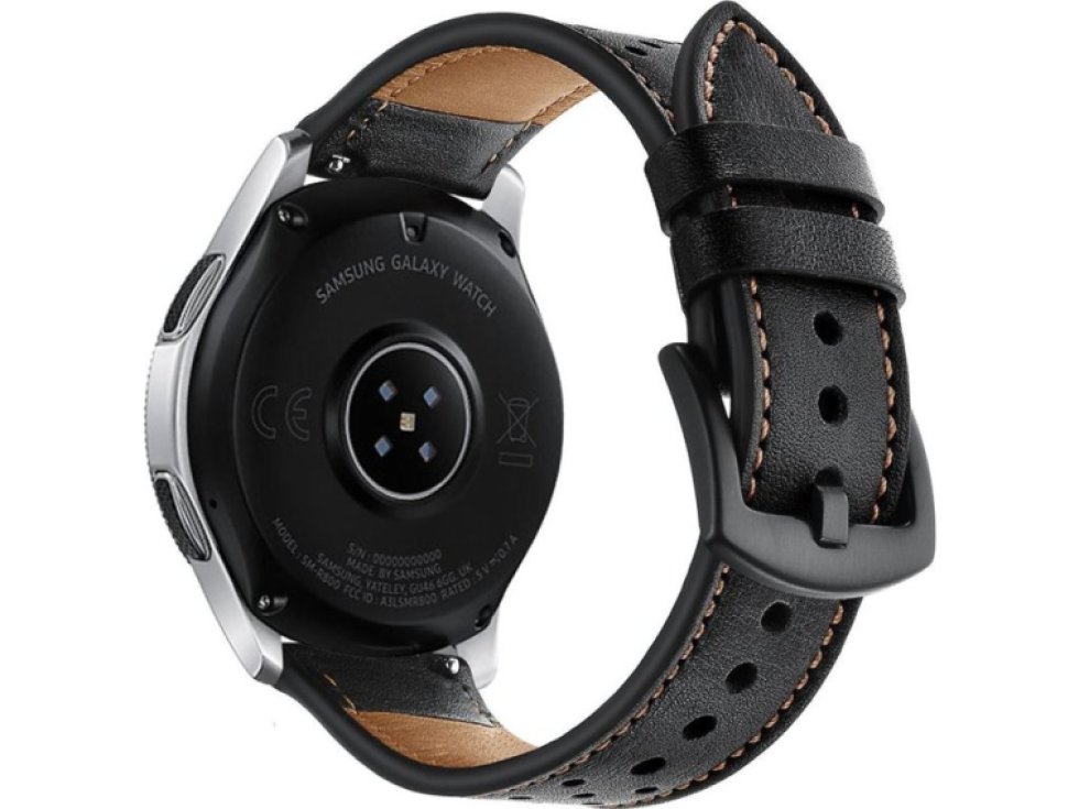 Řemínek pro Samsung Galaxy Watch 46mm - Tech-Protect, Leather Black