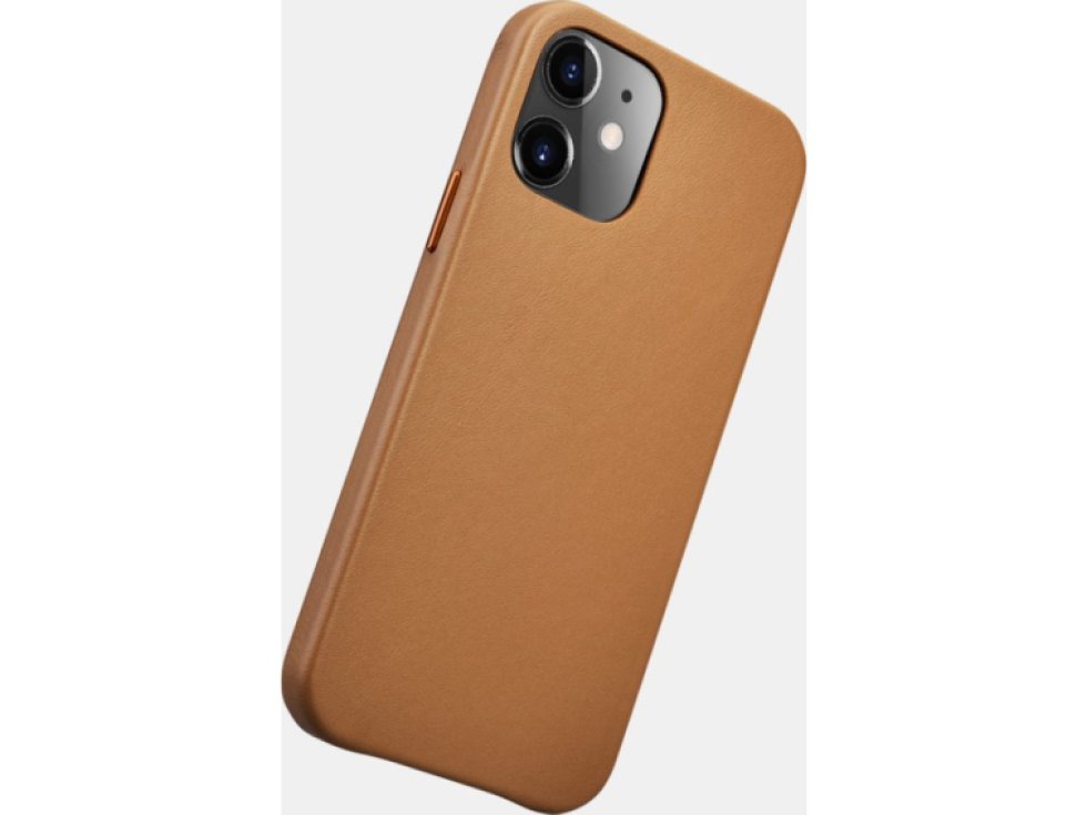 Kožený kryt na iPhone 12 mini - iCarer, Original Brown 01.20.RIX1205-BN