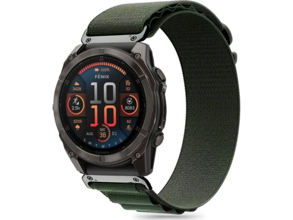 Řemínek pro Garmin Fenix 5X / 5X PLUS / 6X / 6X PRO / 7X / 8 (51mm) - Tech-Protect, Nylon Pro Olive Green
