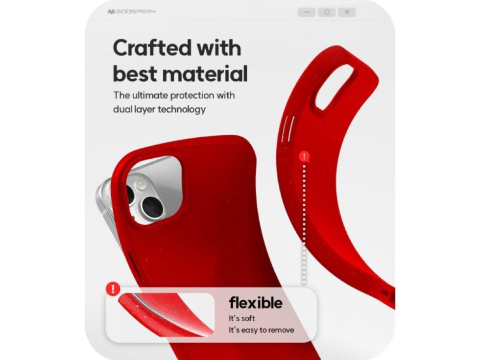 Ochranný kryt na iPhone 15 PLUS - Mercury, Jelly Red