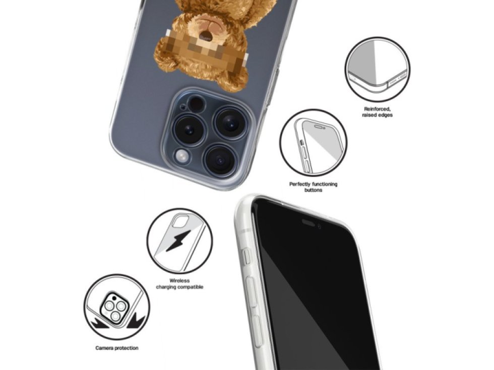 Ochranný kryt na iPhone 12 Pro MAX - Babaco, Teddy Censored 001 BPCTEDDY8507