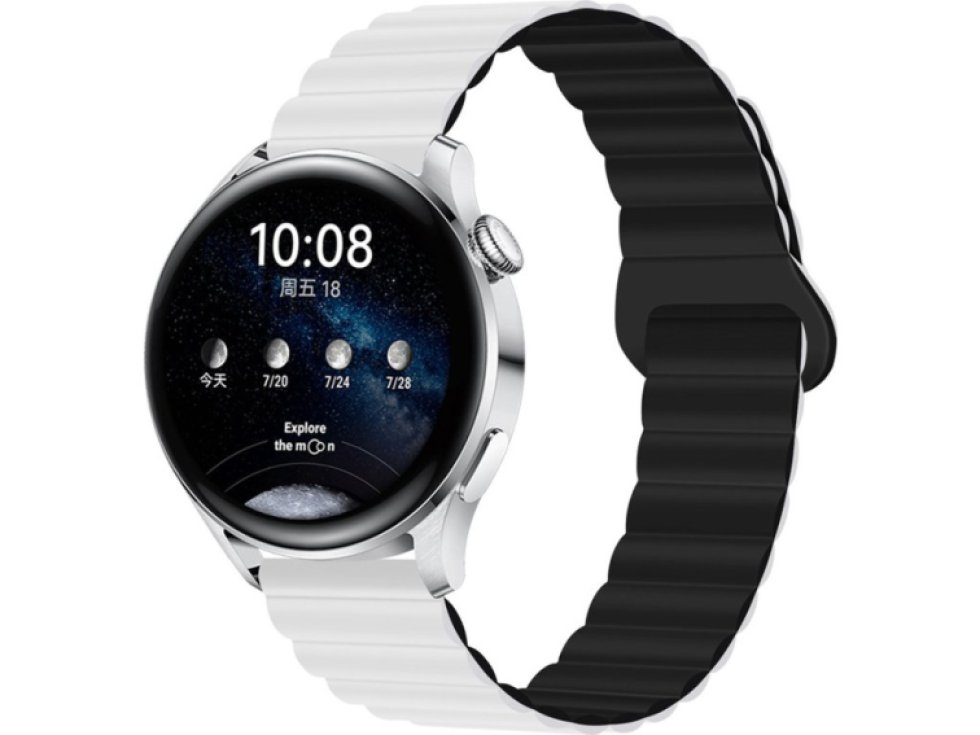 Stylový řemínek s magnetem pro chytré hodinky - Bílo-černý