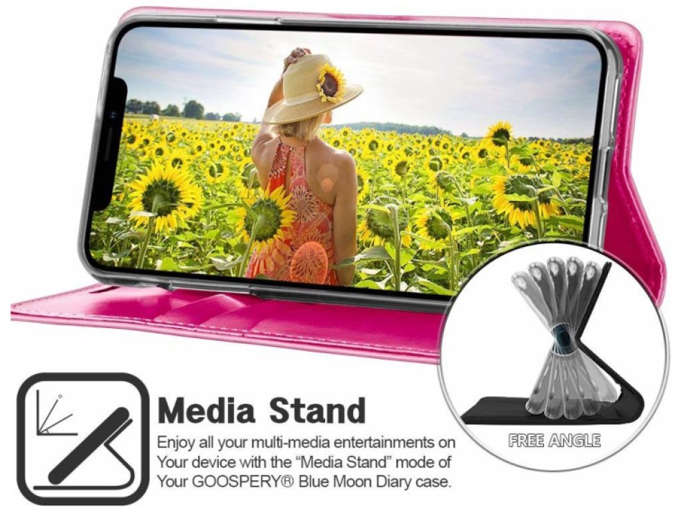 Pouzdro na iPhone 11 - Mercury, Bluemoon Diary HOTPINK