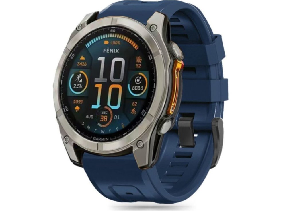 Řemínek pro Garmin Fenix 5X / 5X PLUS / 6X / 6X PRO / 7X / 8 (51mm) - Tech-Protect, Silicone Navy Blue
