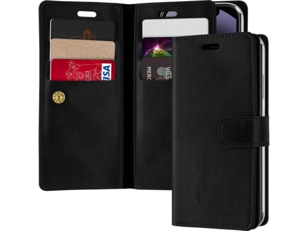 Knížkové pouzdro na iPhone 12 / 12 Pro - Mercury, Mansoor Diary Black