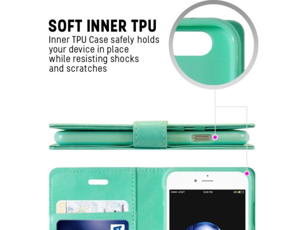 Pouzdro / kryt pro iPhone 7 Plus / 8 Plus - Mercury, Bluemoon Diary Mint