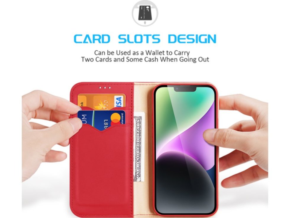 Knížkové pouzdro na iPhone 14 PLUS - DuxDucis, Hivo Red