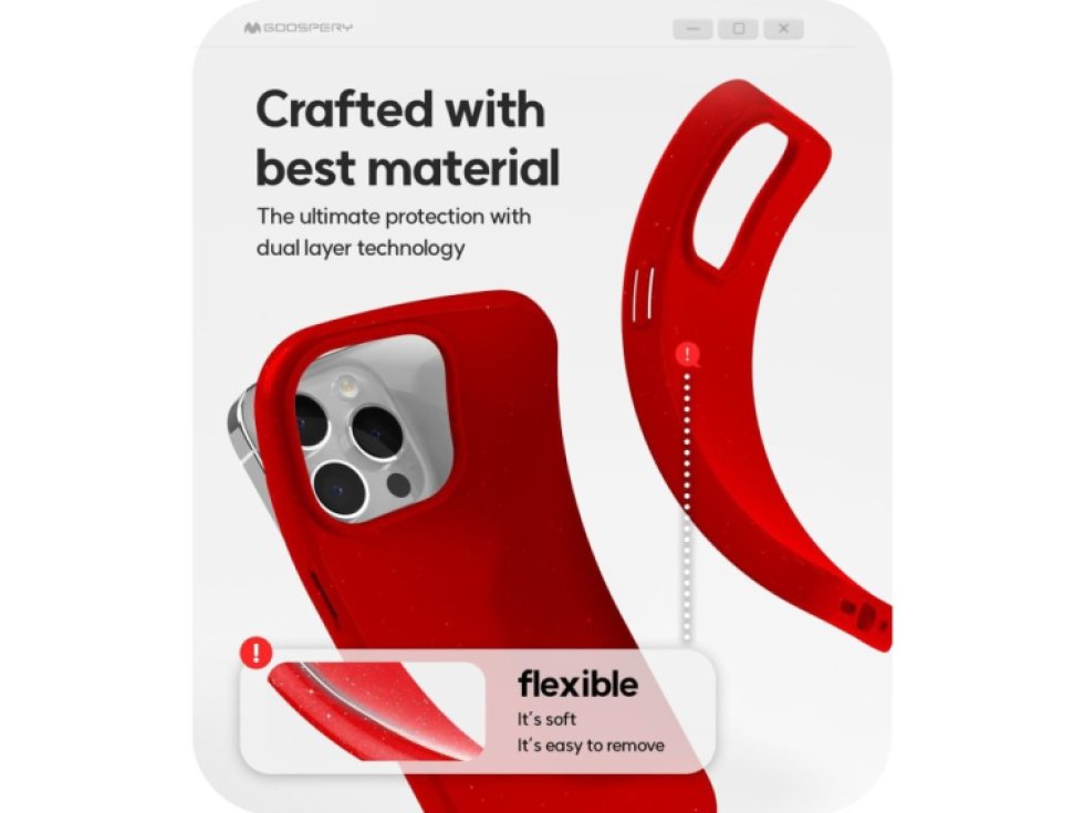 Ochranný kryt na iPhone 15 Pro - Mercury, Jelly Red