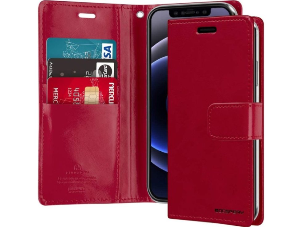 Knížkové pouzdro na iPhone 12 mini - Mercury, Bluemoon Diary Wine