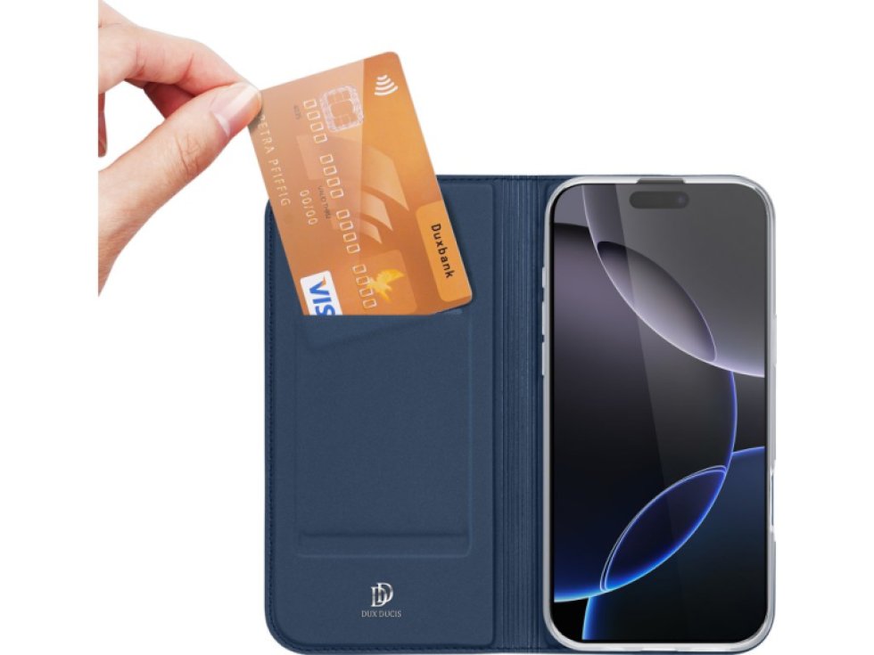 Knížkové pouzdro na iPhone 16 Pro MAX - DuxDucis, SkinPro Blue