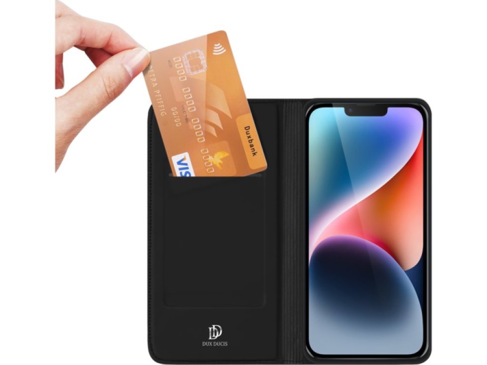 Knížkové pouzdro pro iPhone 14 - DuxDucis, SkinPro Black