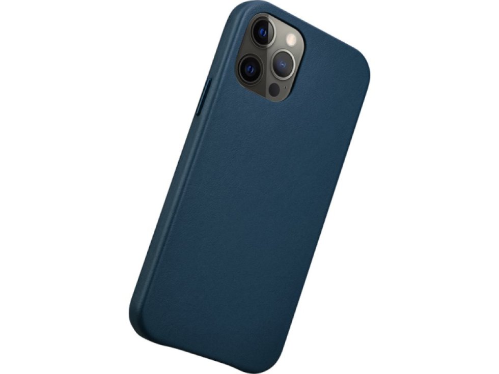 Kožený kryt na iPhone 12 / 12 Pro - iCarer, Original Blue 01.20.RIX1206-BU