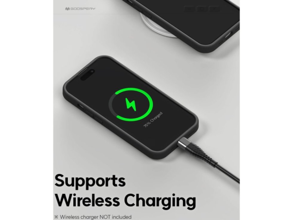 Ochranný kryt na iPhone 15 - Mercury, Silicone Black